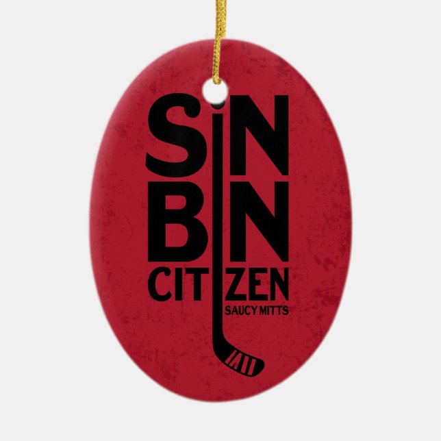Sin Bin Citizen Hockey Ceramic Ornament (Front)