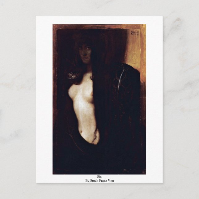 Sin By Stuck Franz Von Postcard (Front)