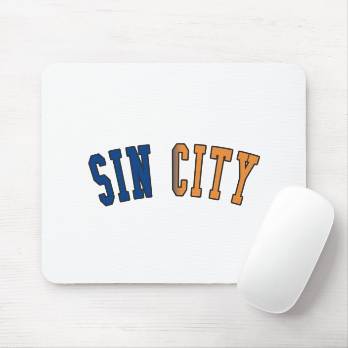 Sin City in Nevada State Flag Colors Mousepad