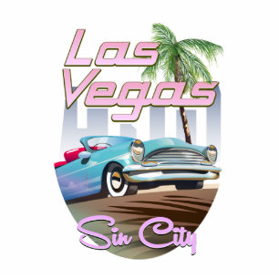 Sin city Las Vegas 1980s travel poster Cutout