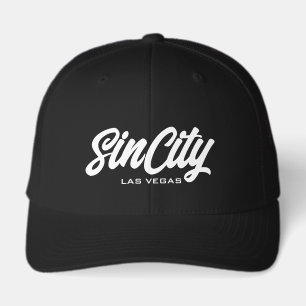 Sin City Las Vegas script typography black cap