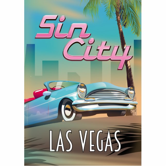 Sin city Las Vegas travel poster Cutout (Front)