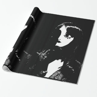 Sin City Style Woman - On Black Background Wrapping Paper