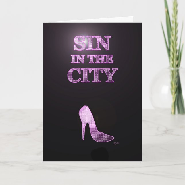 Sin in the City Birthday Card (Front)