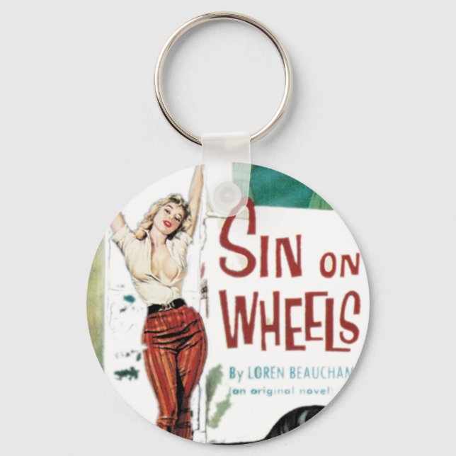 Sin On Wheels Pulp Fiction Keychain (Front)