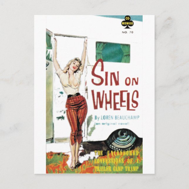 Sin On Wheels Pulp Fiction Postcard (Front)