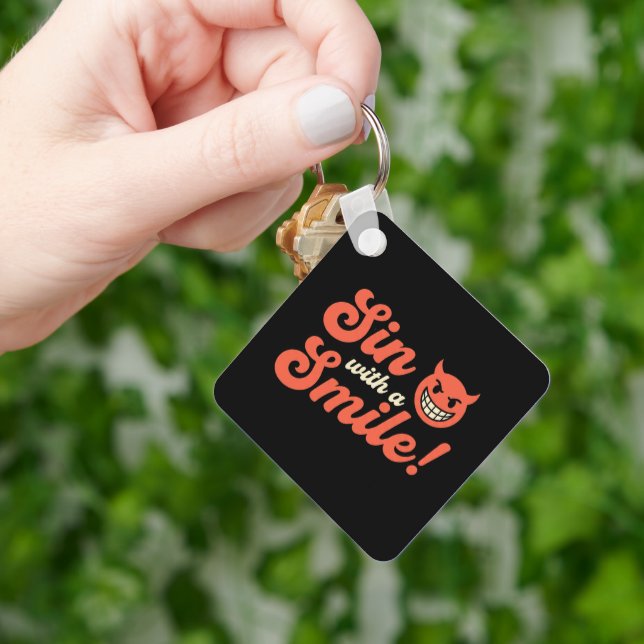 Sin with a Smile Keychain (Hand)