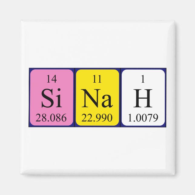 Sinah periodic table name magnet (Front)