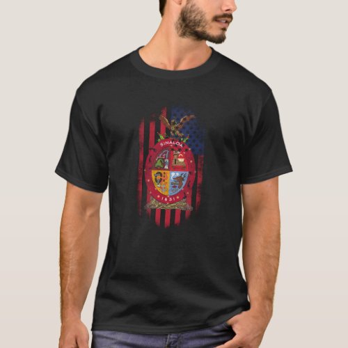 Sinaloa American Flag T_Shirt