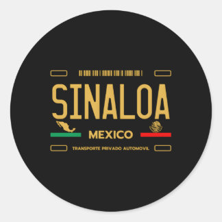 Sinaloa Mexico License Plate Aesthetic Sinaloa Classic Round Sticker