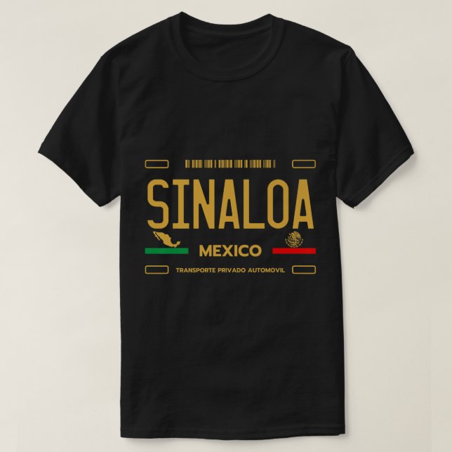 Sinaloa Mexico License Plate Aesthetic Sinaloa Pre T-Shirt (Design Front)
