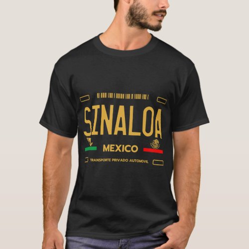 Sinaloa Mexico License Plate Aesthetic Sinaloa Pre T_Shirt