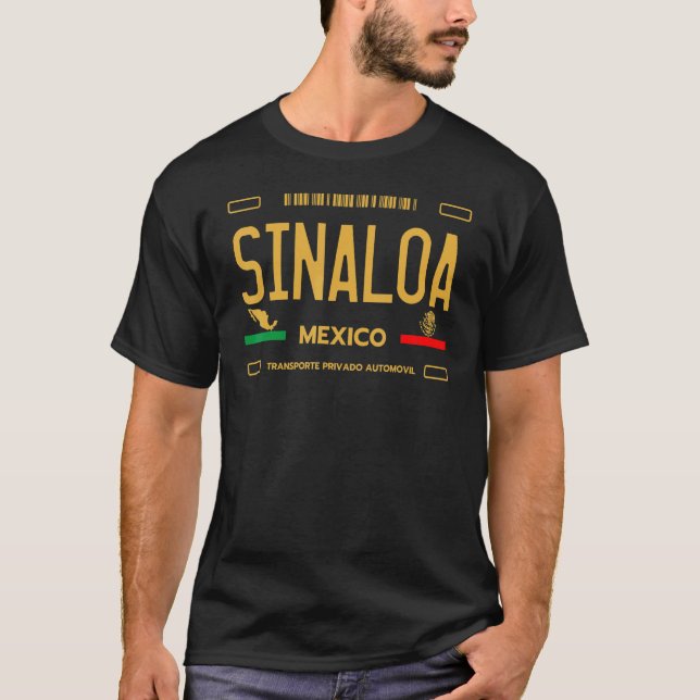 Sinaloa Mexico License Plate Aesthetic Sinaloa T-Shirt (Front)