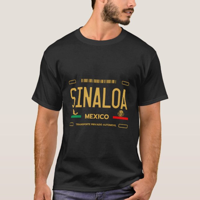 Sinaloa Mexico License Plate Aesthetic Sinaloa T-Shirt (Front)