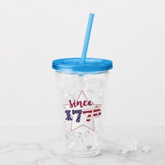 Since 1776 - American Flag Typography Acrylic Tumbler