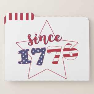 Since 1776 - American Flag Typography - Patriotic File Folder