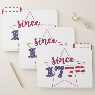 Since 1776 - American Flag Typography - Patriotic File Folder
