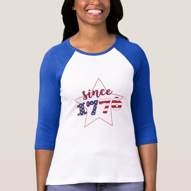 Since 1776 - American Flag Typography - Patriotic