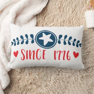 Since 1776  - American Pride / Patriotic Lumbar Pillow