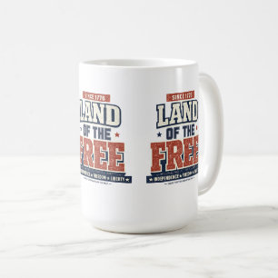 Since 1776 Land of The Free Patriotic USA Coffee Mug