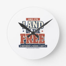 Since 1776 Land of the Free Patriotic USA Wall