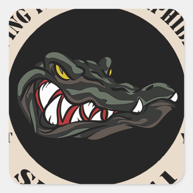 Since 1941 Tan with black camo gator Square Sticker (Front)