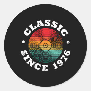 Since 1976 Vinyl Record Music Classic Round Sticker