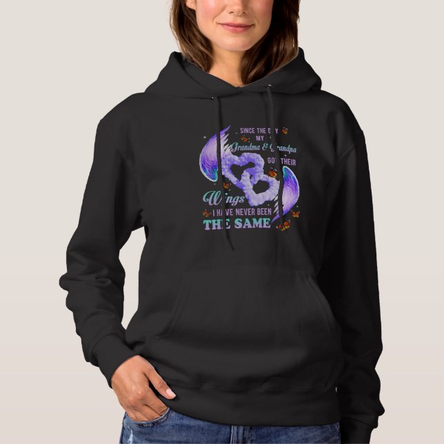 Since The Day My Grandma & Grandpa Got Their Wings Hoodie (Front)