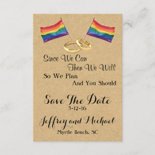 Since We Can:  Gay Wedding Save The Date Cards