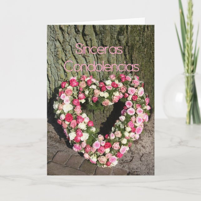 Sinceras Condolencias Spanish sympathy card (Front)