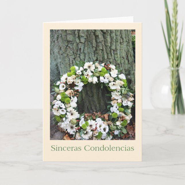 Sinceras Condolencias Spanish sympathy card (Front)