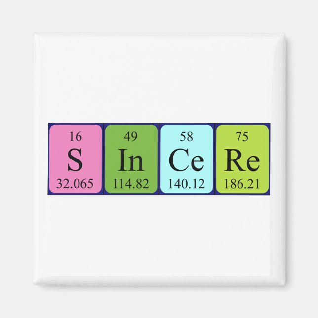 Sincere periodic table name magnet (Front)