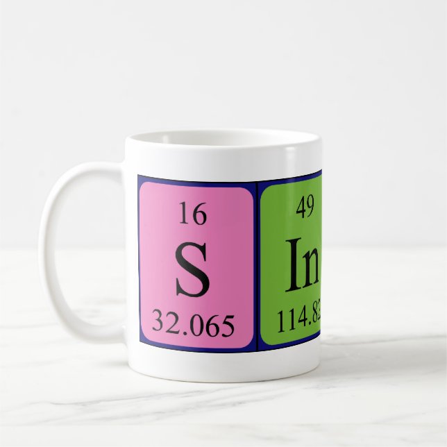 Sincere periodic table name mug (Left)