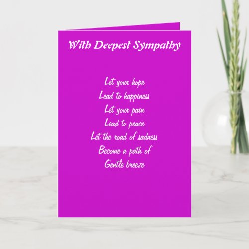 Sincere sympathy greeting cards