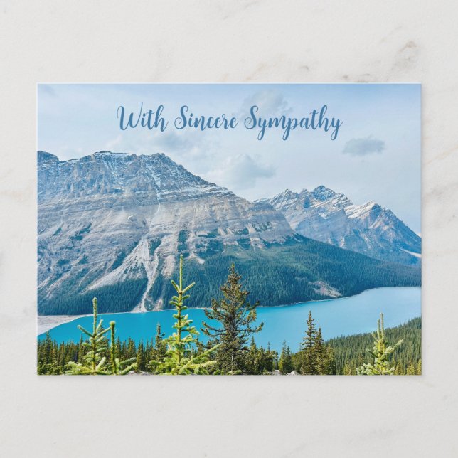 Sincere Sympathy Peaceful Blue Mountain Postcard (Front)
