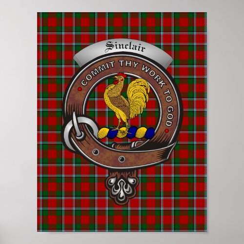 Sinclair Clan Badge Poster 85x11