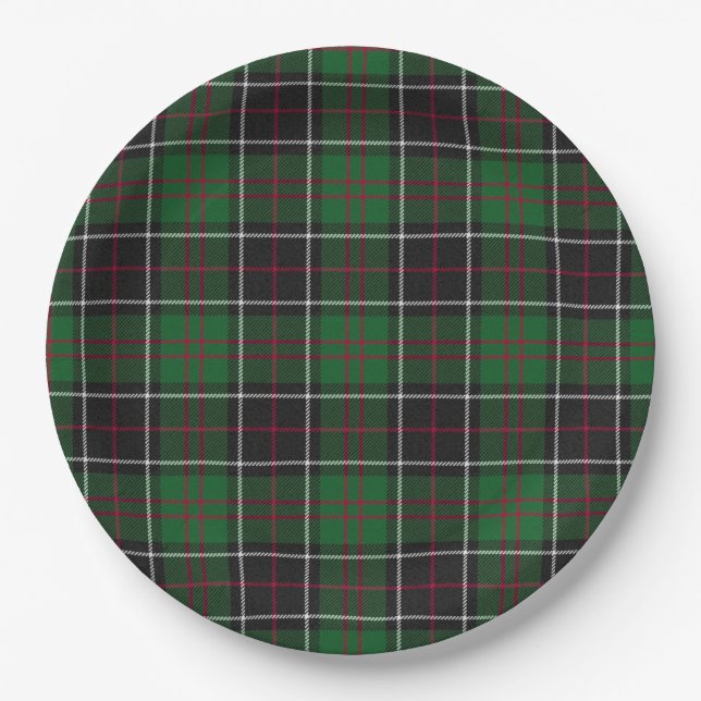 Sinclair Clan Hunting Tartan Variant Plaid Paper Plates (Front)