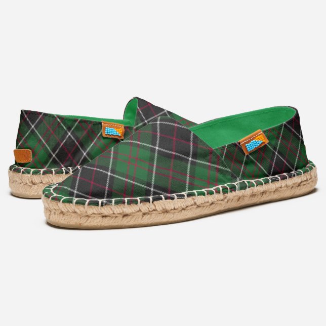 Sinclair Clan Tartan Scottish Plaid Espadrilles (Angled)
