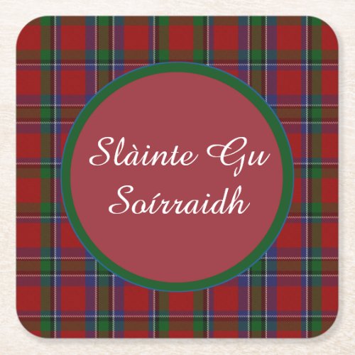 Sinclair Plaid Gaelic Toast Paper Coasters