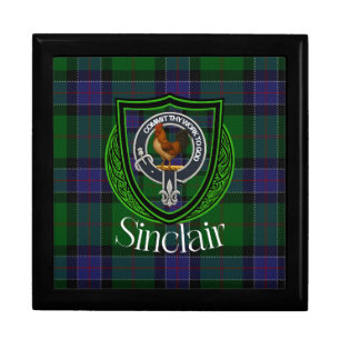 Sinclair Scottish Clan Tartan Crest Gift Box