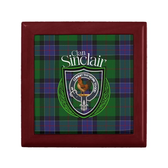 Sinclair Scottish Clan Tartan & Crest Gift Box (Front)