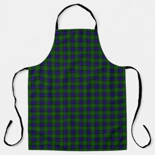 Sinclair tartan blue green plaid apron