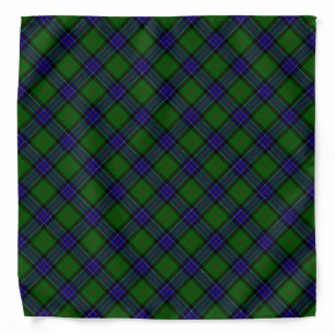 Sinclair tartan blue green plaid bandana