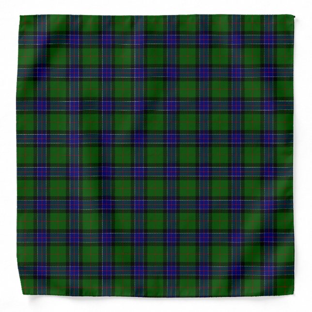 Sinclair tartan blue green plaid bandana (Front)