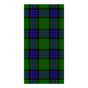 Sinclair tartan blue green plaid card