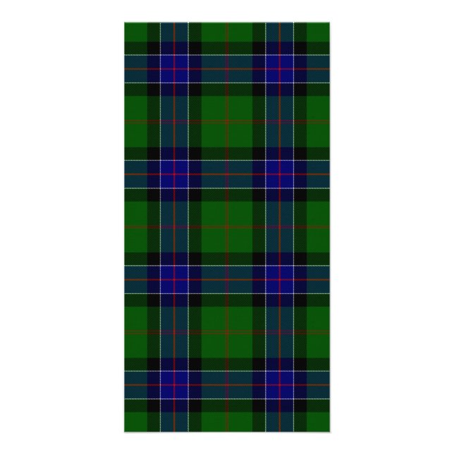 Sinclair tartan blue green plaid card (Front)