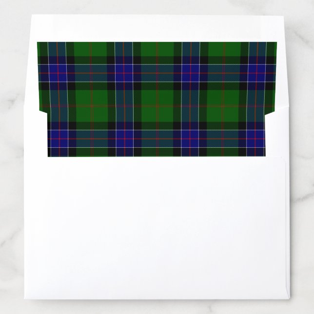 Sinclair tartan blue green plaid envelope liner (In Envelope)