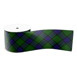 Sinclair tartan blue green plaid grosgrain ribbon