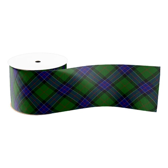 Sinclair tartan blue green plaid grosgrain ribbon (Spool)