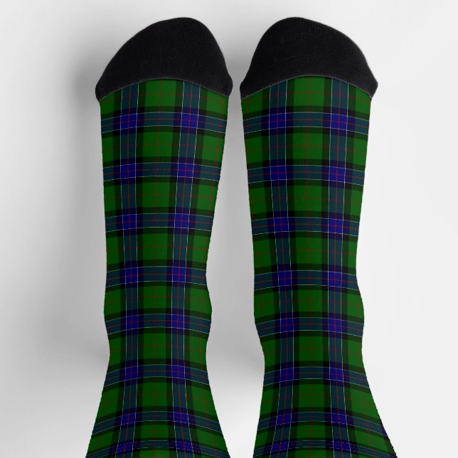Sinclair tartan blue green plaid socks (Top)
